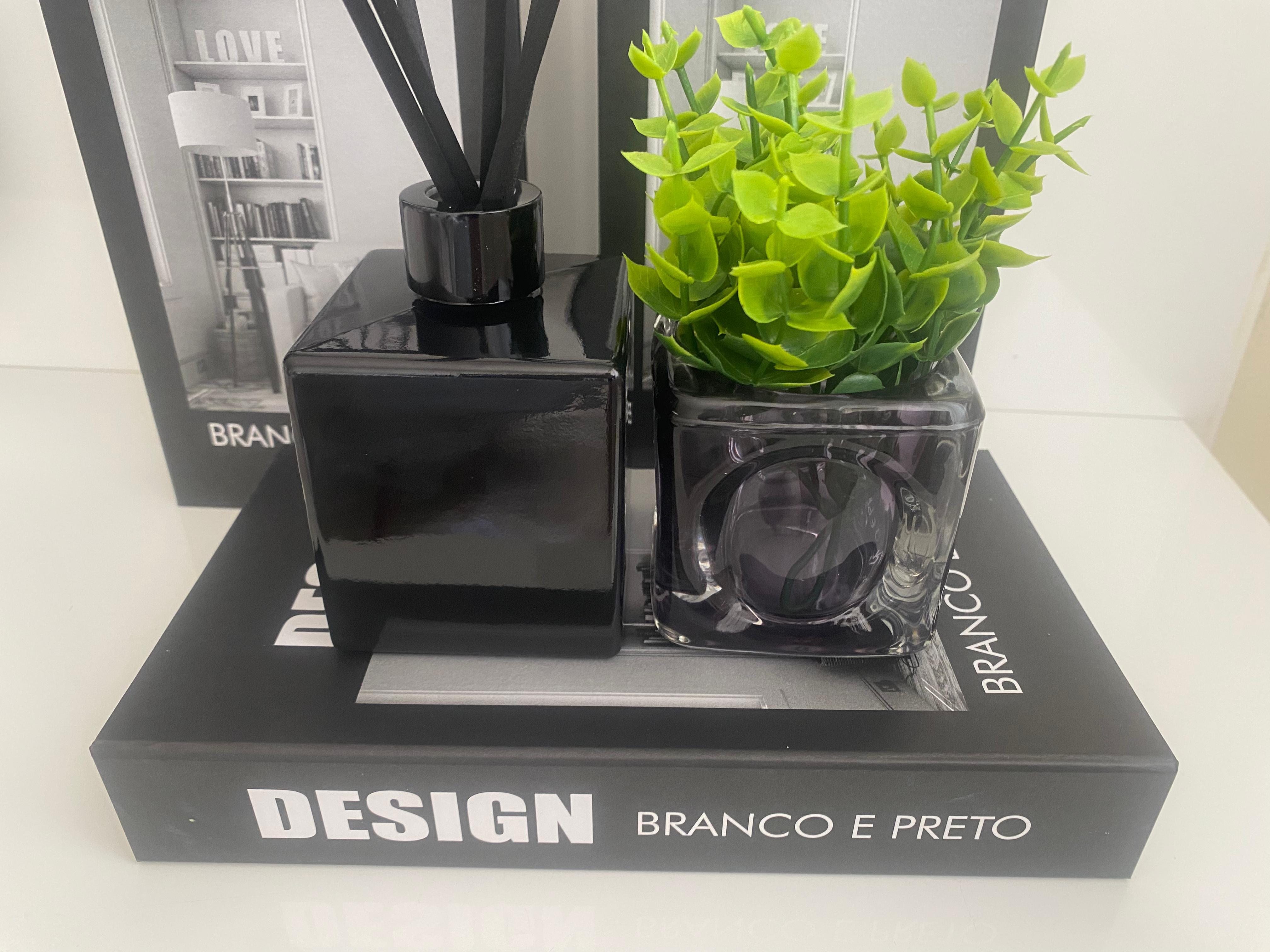 KIT SALA CAIXA LIVRO - DESIGN BRANCO E PRETO -COMPLETO