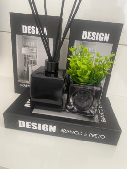 KIT SALA CAIXA LIVRO - DESIGN BRANCO E PRETO -COMPLETO